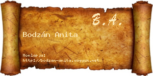 Bodzán Anita névjegykártya